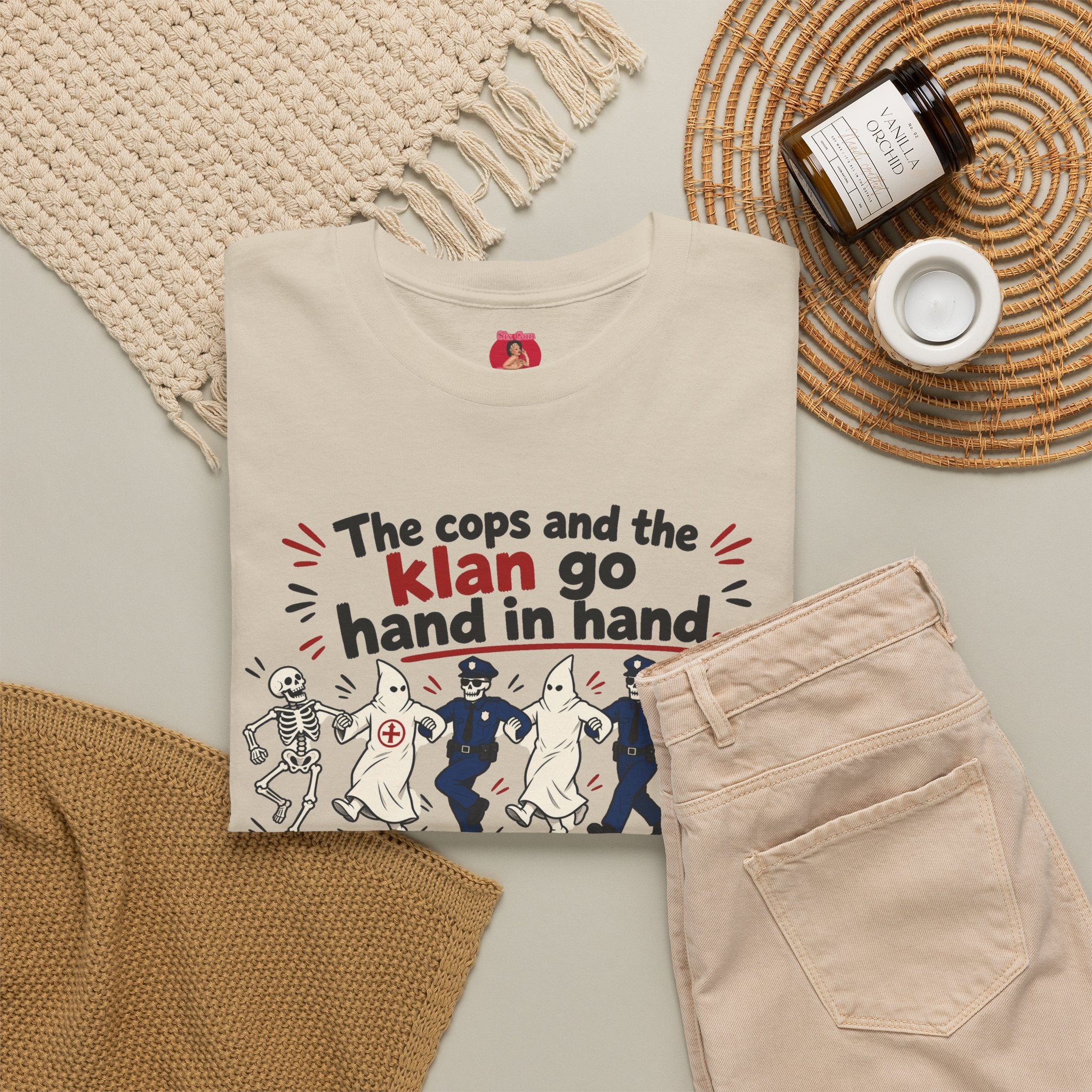 The Cops and the Klan go Hand in Hand Unisex Heavy Cotton Tee