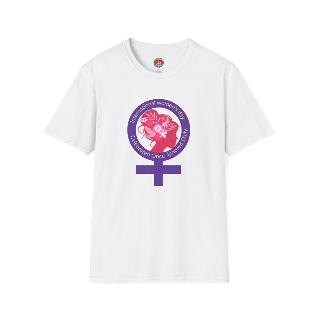 International Women's Day Purple Symbol T-Shirt — Pink Lady Silhouette