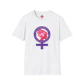International Women's Day Purple Symbol T-Shirt — Pink Lady Silhouette
