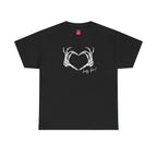 Skeleton Heart Hands Unisex Tee, Halloween Shirt, Gothic Clothing, Spooky Graphic Top, Hey Boo Halloween Costume