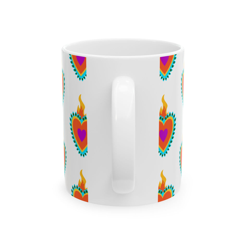 Vibrant Heart Ceramic Mug - Perfect for Coffee Lovers, Gift for Her, Housewarming, Birthday, or Celebration