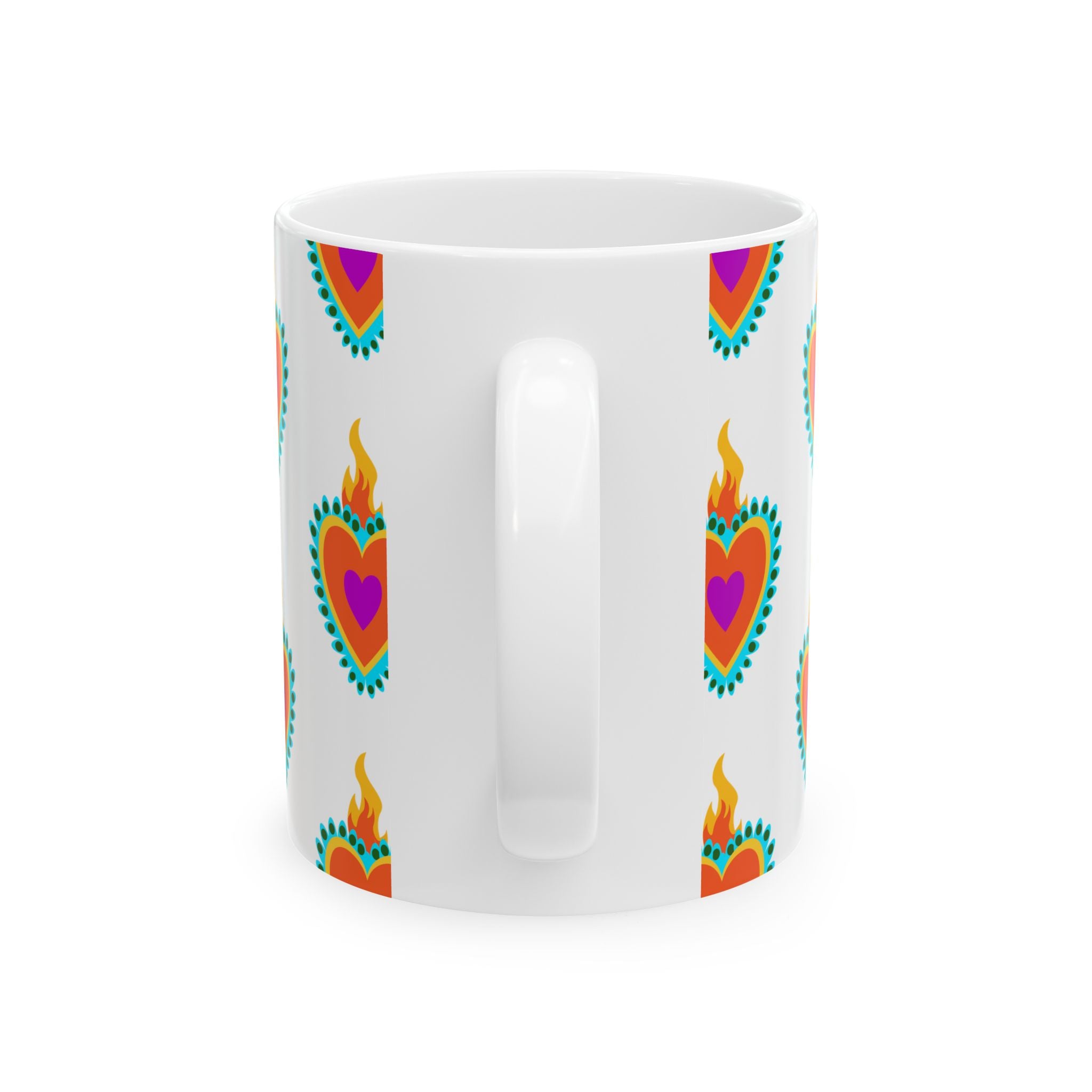 Vibrant Heart Ceramic Mug - Perfect for Coffee Lovers, Gift for Her, Housewarming, Birthday, or Celebration