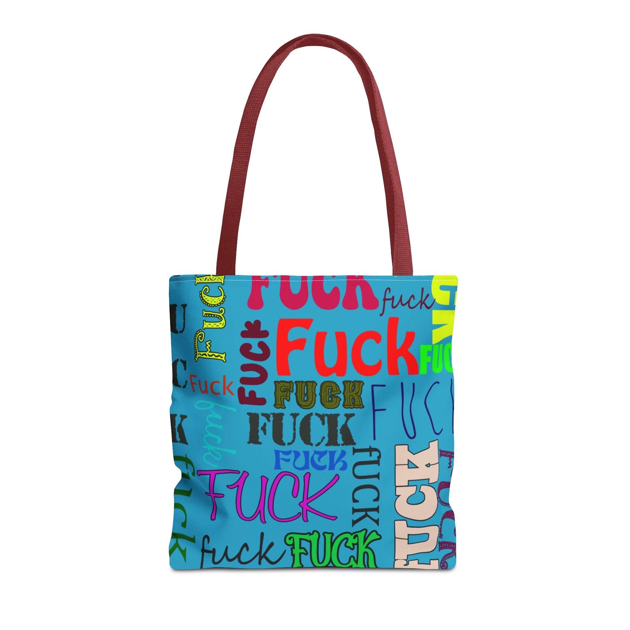 Funky Tote Bag with Colorful Fucks, Funny Shoulder Bag, Sarcastic Purse, Swear Word Carry-All, Novelty Handbag for Adults, Bold Typography