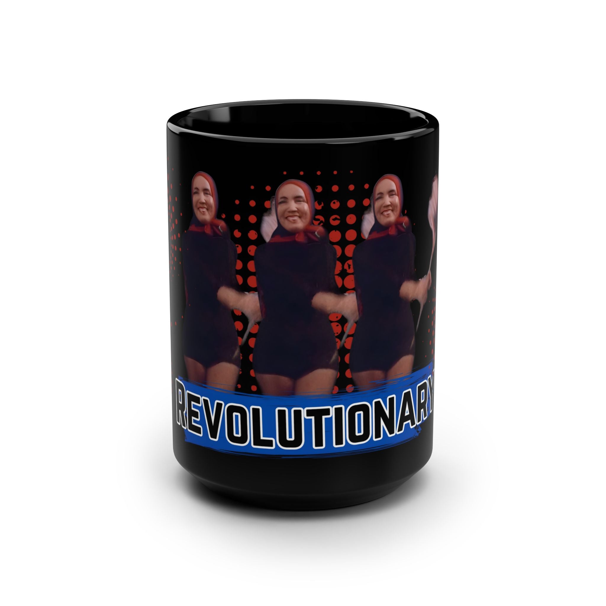 Mug, Grey Gardens Lil Edie Revolutionary Costume Flag Dance Vintage Black 15oz Coffee Cup, Gift for Movie Buffs, Retro Enthusiasts, Unique