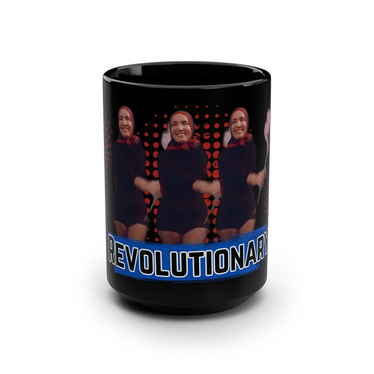 Mug, Grey Gardens Lil Edie Revolutionary Costume Flag Dance Vintage Black 15oz Coffee Cup, Gift for Movie Buffs, Retro Enthusiasts, Unique