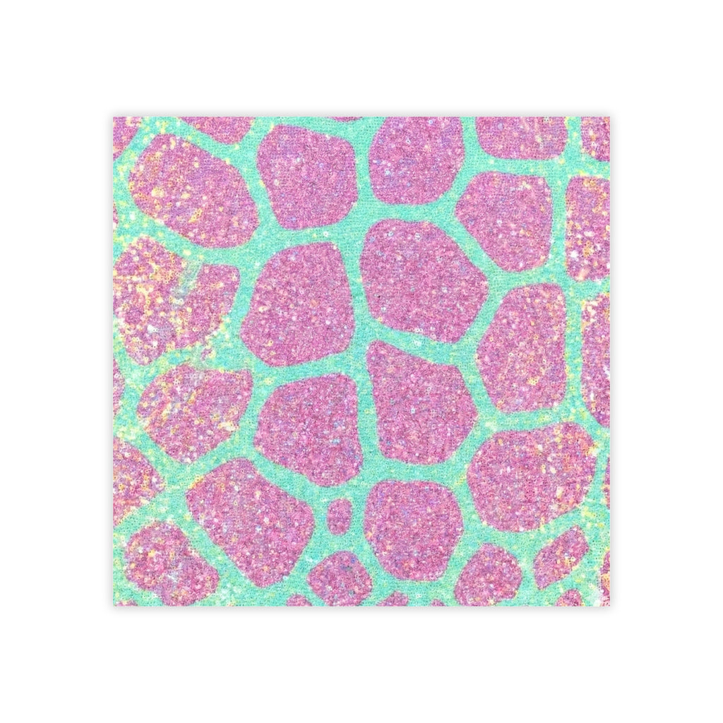Glitter Giraffe Print Post-it Note Pads — Pink & Teal Sticky Notes