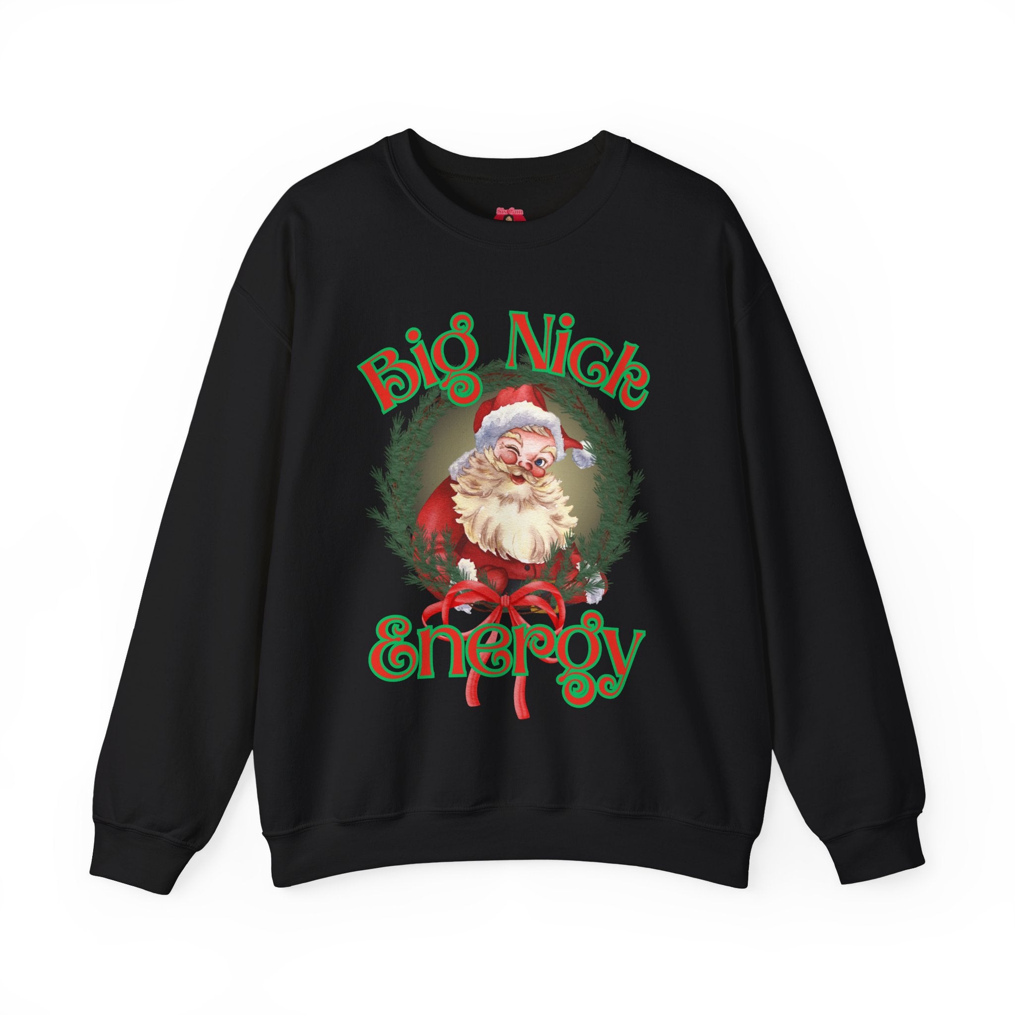 Funny Santa 'Big Nick Energy' Crewneck Sweatshirt for Christmas, Bold Vintage Design, Unique Apparel Jumper, Holiday Gift, Winter Clothing,