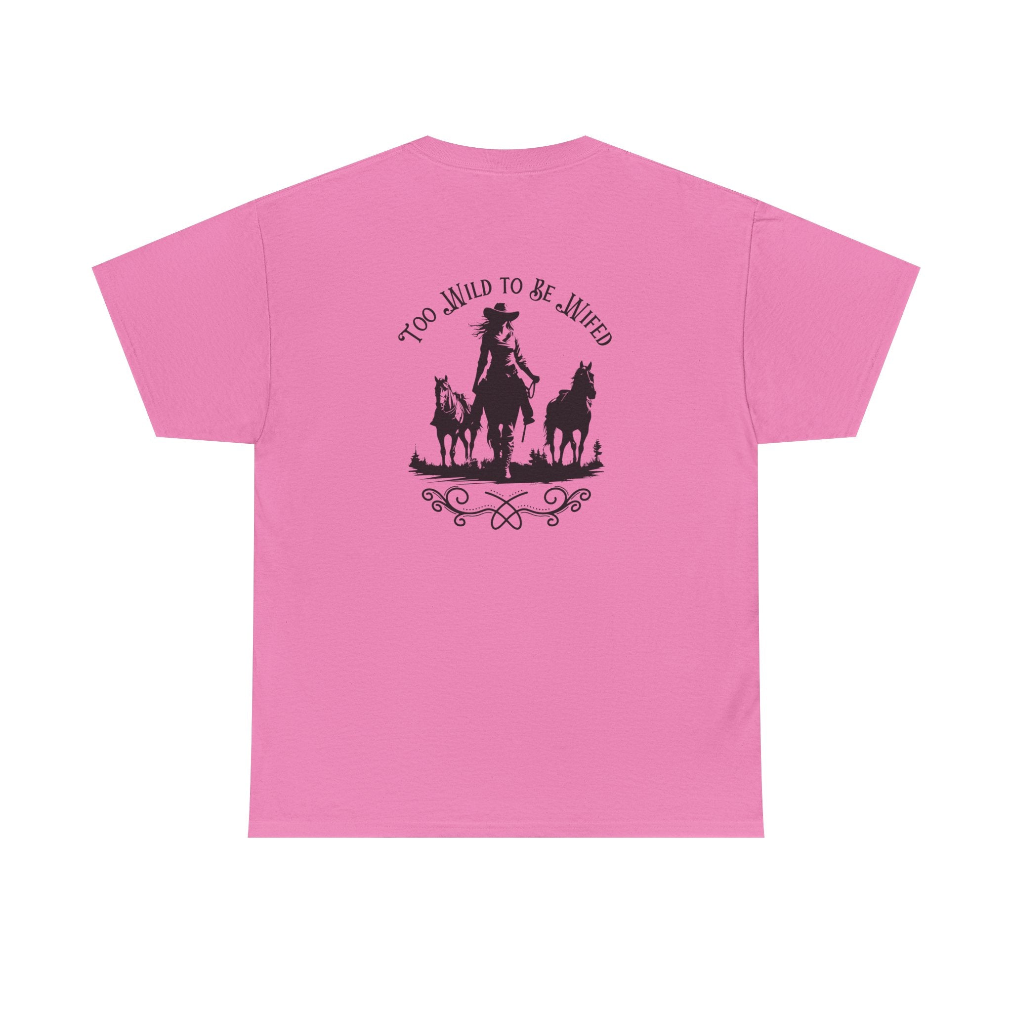 Cowgirl Riding Silhouette Unisex Tee -Too Wild- Wild West Feminist Logo
