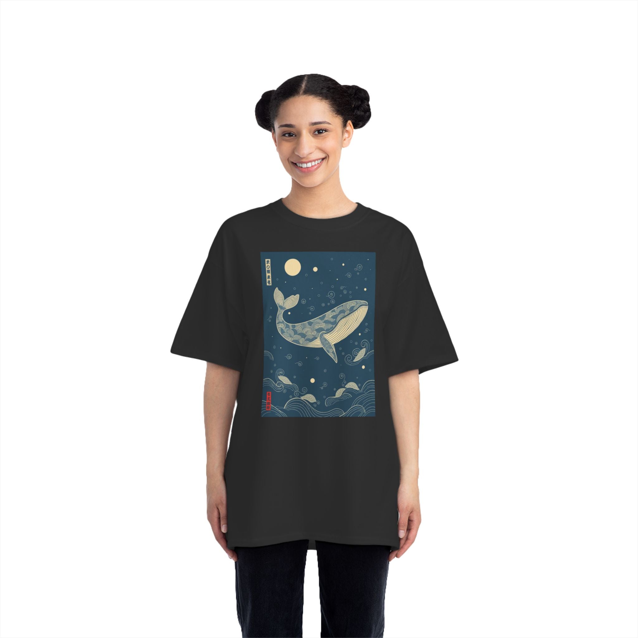 Whale Moon T-Shirt — Japanese-Inspired Ocean Art Tee