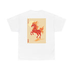 Chinease New Year, Fire Horse Graphic Tee — Flaming Horse Illustration T-Shirt (Oriental Zodiac-inspired)