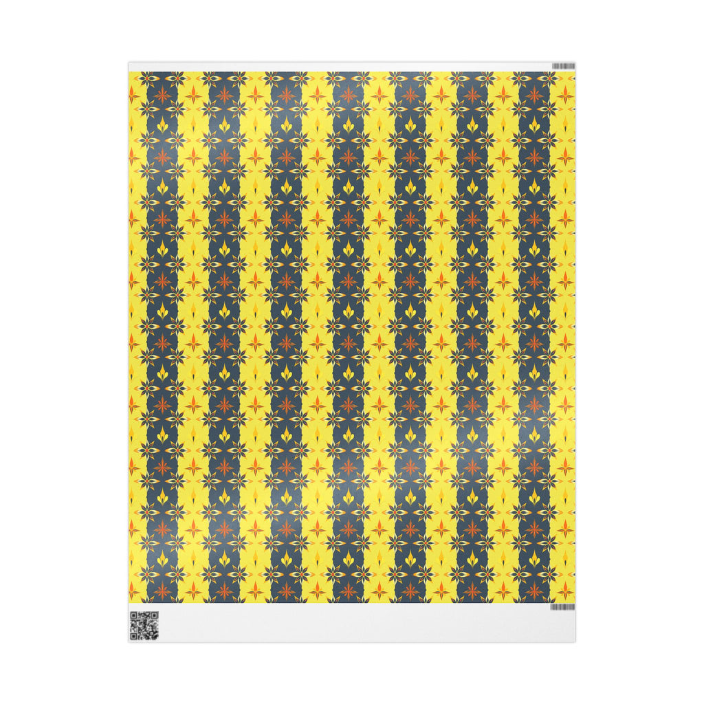 Wrapping Papers - Mid Century Modern Yellow and Black Striped Design