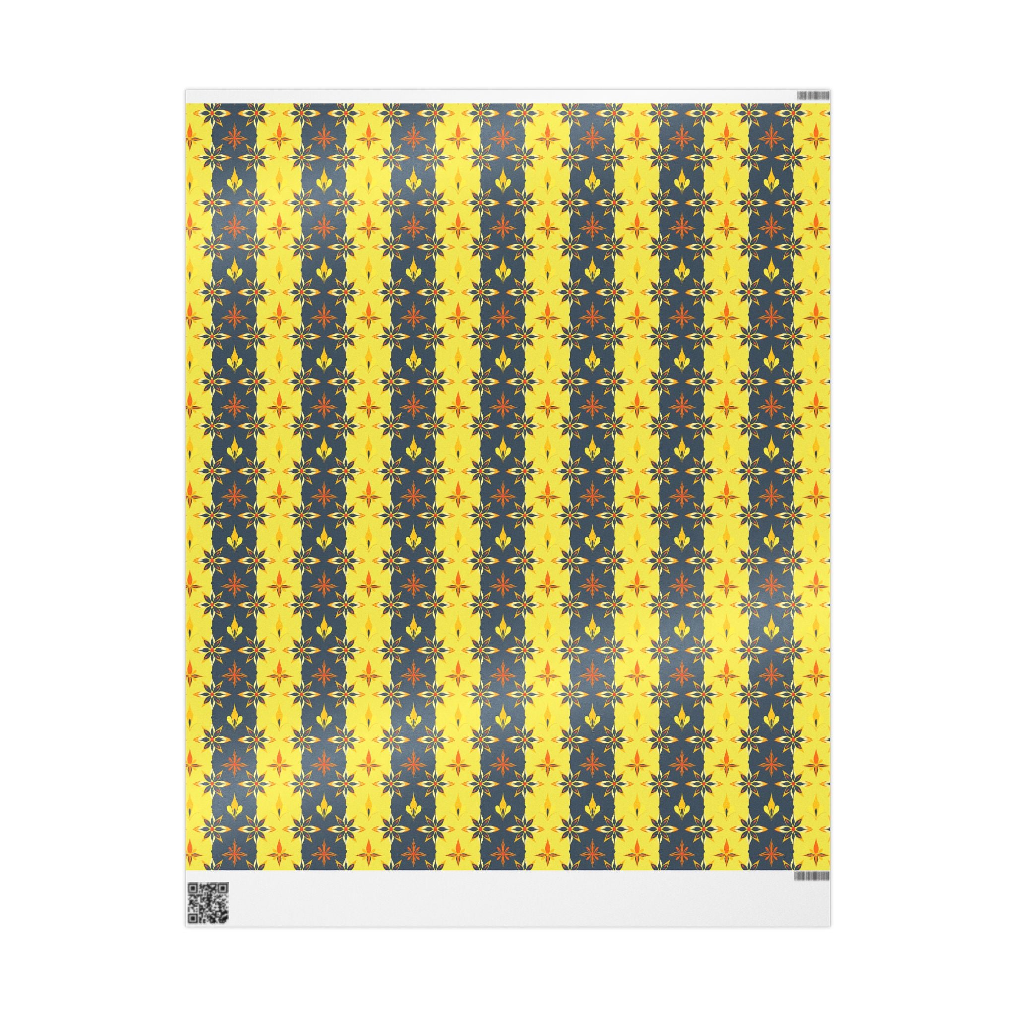 Wrapping Papers - Mid Century Modern Yellow and Black Striped Design
