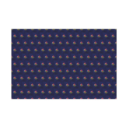 Gift Wrap Paper - Deep Blue Velvet Color Skull with Crystals Gothic Witchy Rich Design