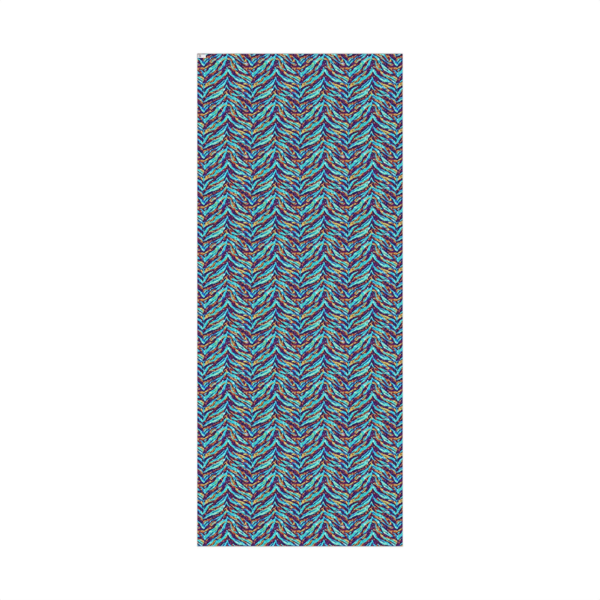 Gift Wrap Paper — Vibrant Blue & Teal Abstract Zebra Pattern