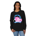 Raglan Crewneck Sweatshirt - Six Gun Sweetie Vintage Girl Applying Lipstick