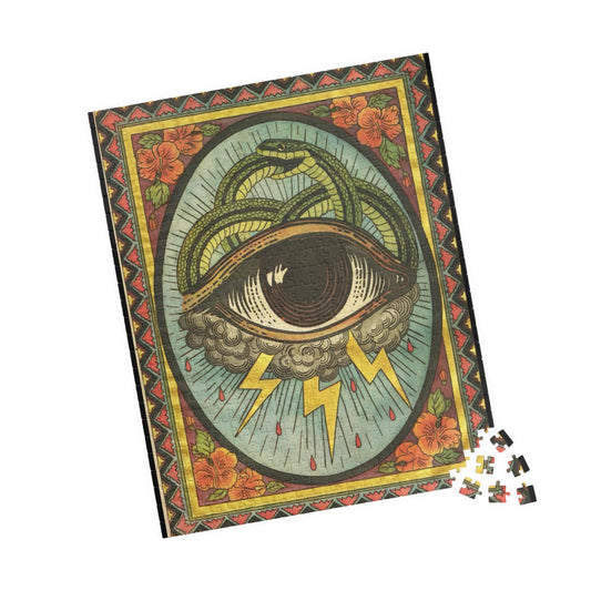 Vintage Art Puzzle - Eye & Lightning Design, Jigsaw Fun for Adults, Unique Gift for Family, Home Activity for All Ages, Mindful [...]
