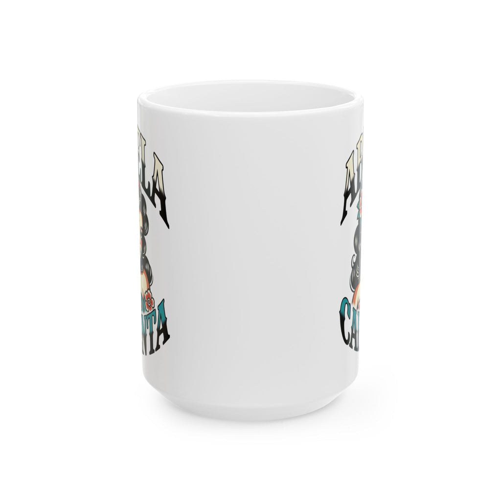 Abuela Calienta Ceramic Mug — Old School Tattoo Style 15oz