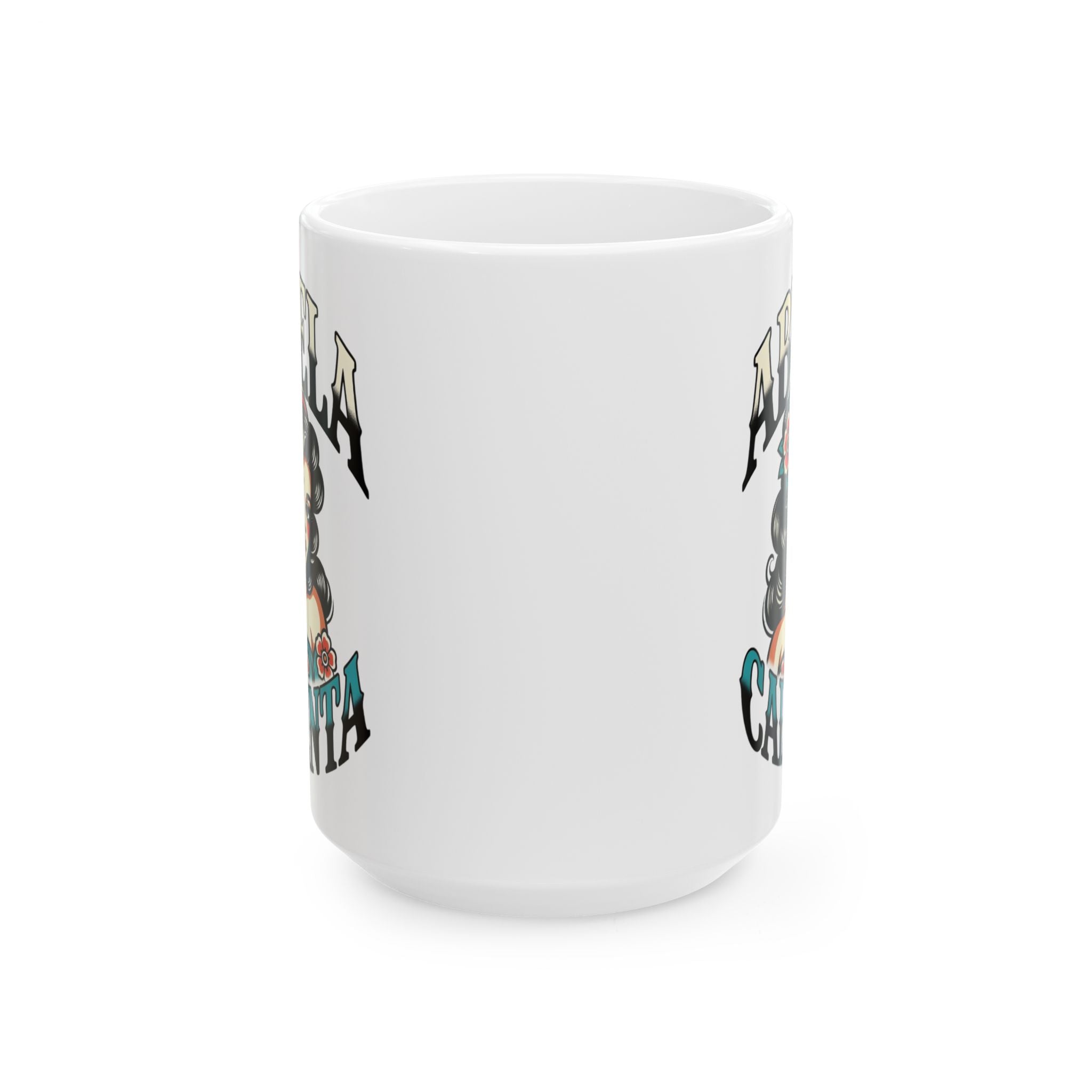 Abuela Calienta Ceramic Mug — Old School Tattoo Style 15oz