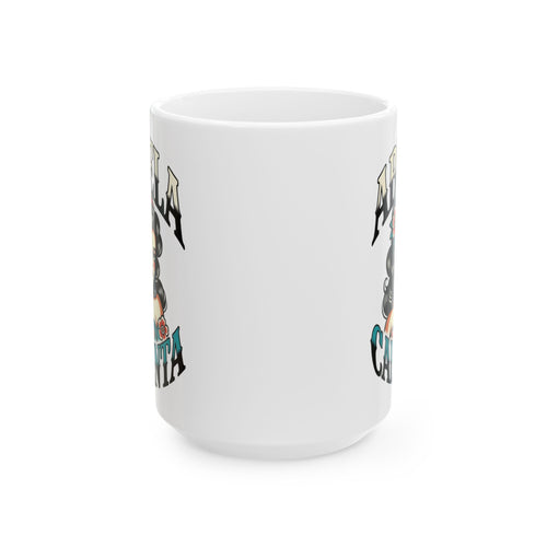 Abuela Calienta Ceramic Mug — Old School Tattoo Style 15oz