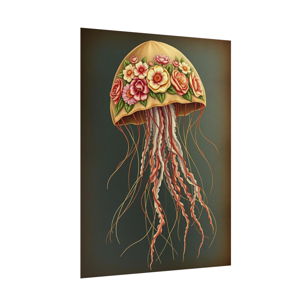 Floral Jellyfish Poster