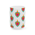 Vibrant Heart Ceramic Mug - Perfect for Coffee Lovers, Gift for Her, Housewarming, Birthday, or Celebration