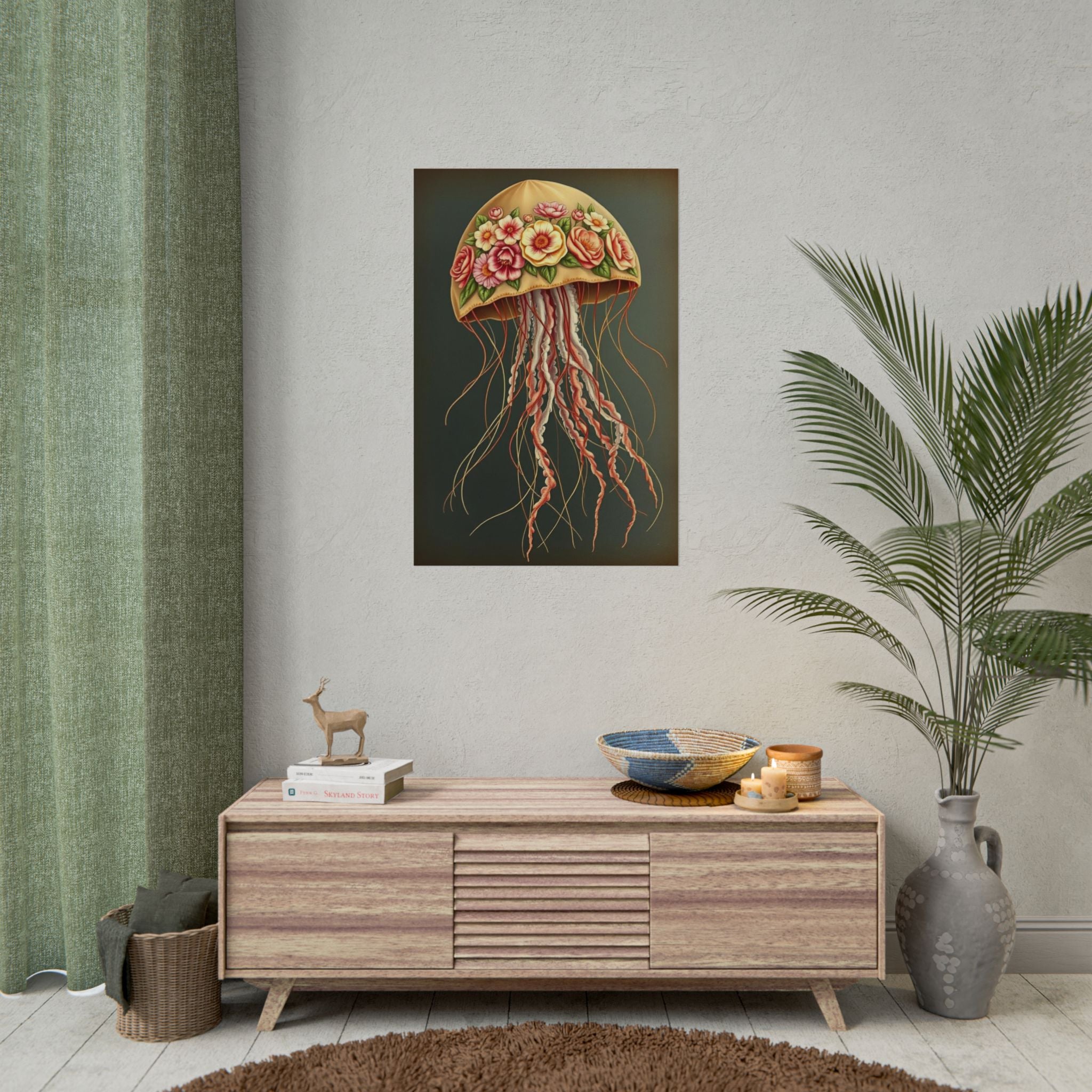 Floral Jellyfish Poster