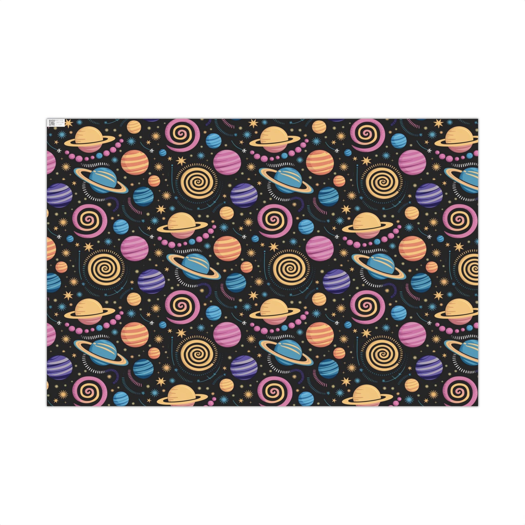 Space Planet Gift Wrap Paper — Colorful Solar System Wrapping Sheets for Kids’ Birthdays & Holidays