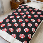 Festive Peppermint Plush Blanket, Cozy Holiday Throw, Christmas Decor, Gift for Loved Ones, Soft Fleece Blanket