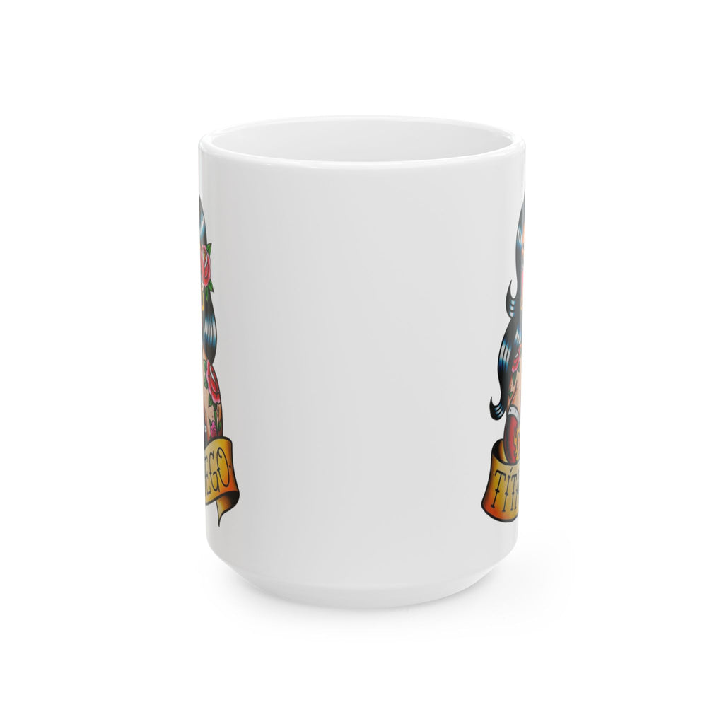 Tita Fuego "Hot Auntie" Old School Tattoo Ceramic Mug 15oz