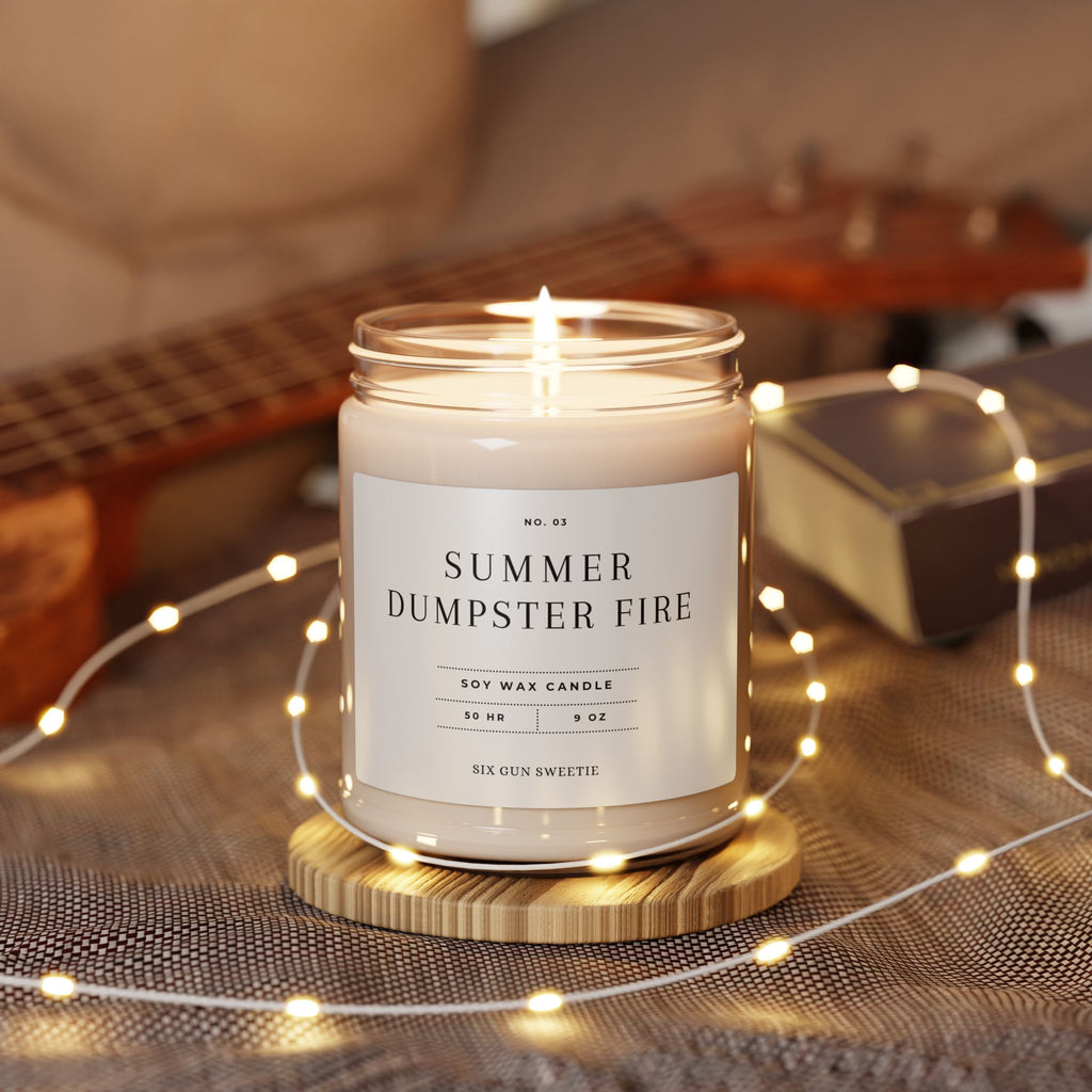 Summer Dumpster Fire Candle - 9oz Scented Soy Wax, Fun Gift for Friends, Home Décor, Funny Quote Candle, Relaxation Aromatherapy