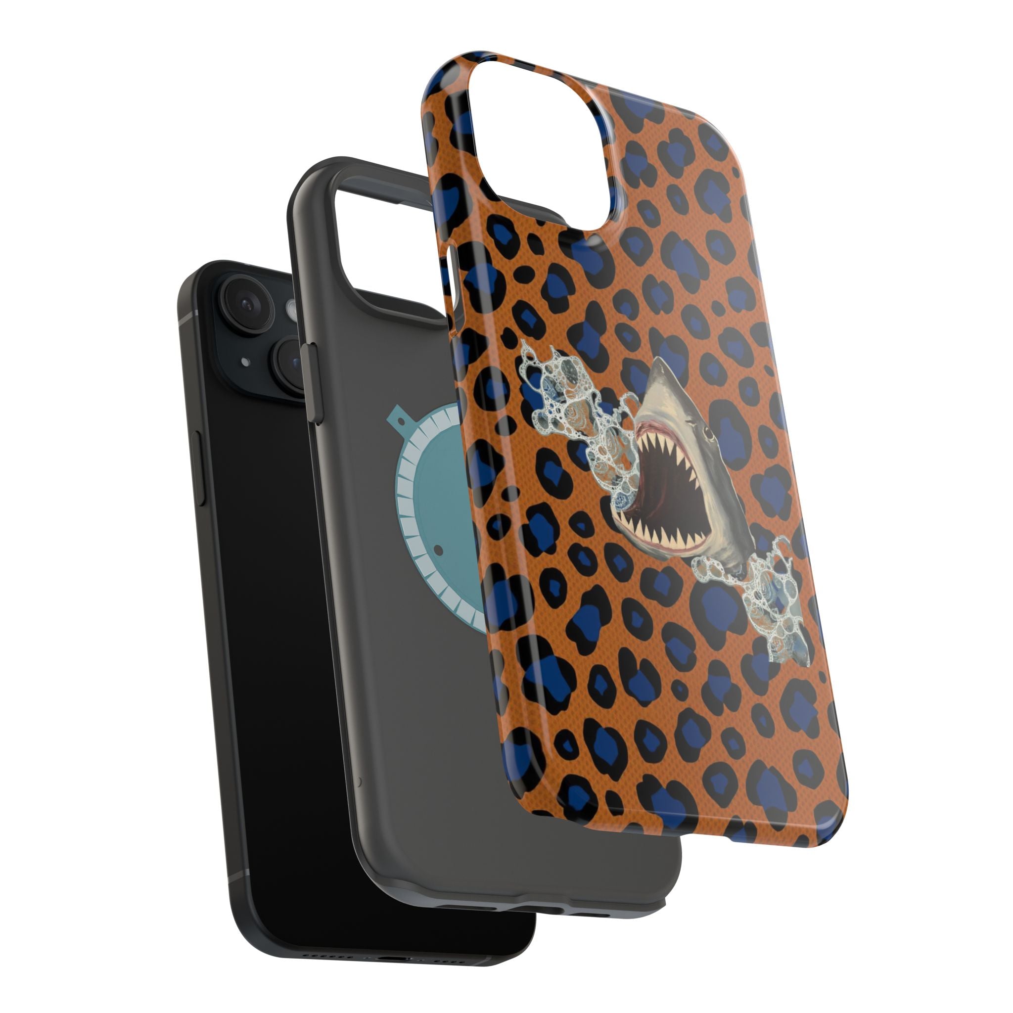 Shark Bite Leopard Print Phone Case — Magnetic Impact-Resistant