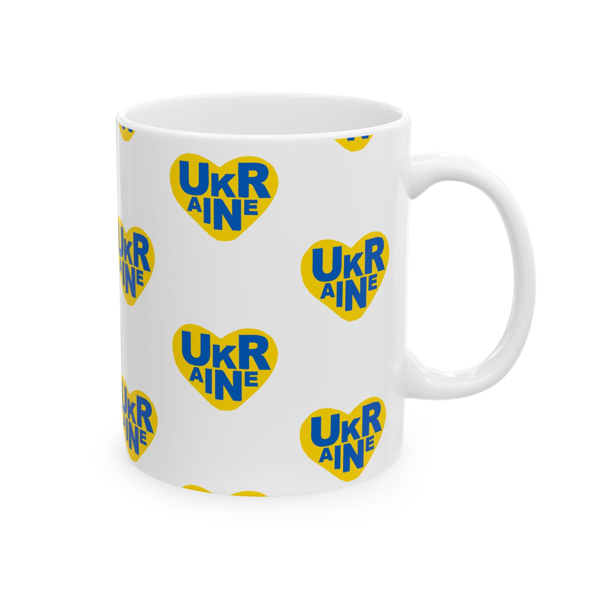 Mug Yellow Heart Ukraine Support Ceramic