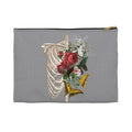 Accessory Pouch - Gothic Paris 1973 Horrorcore Skeleton and Flowers Feminine Surreal Design