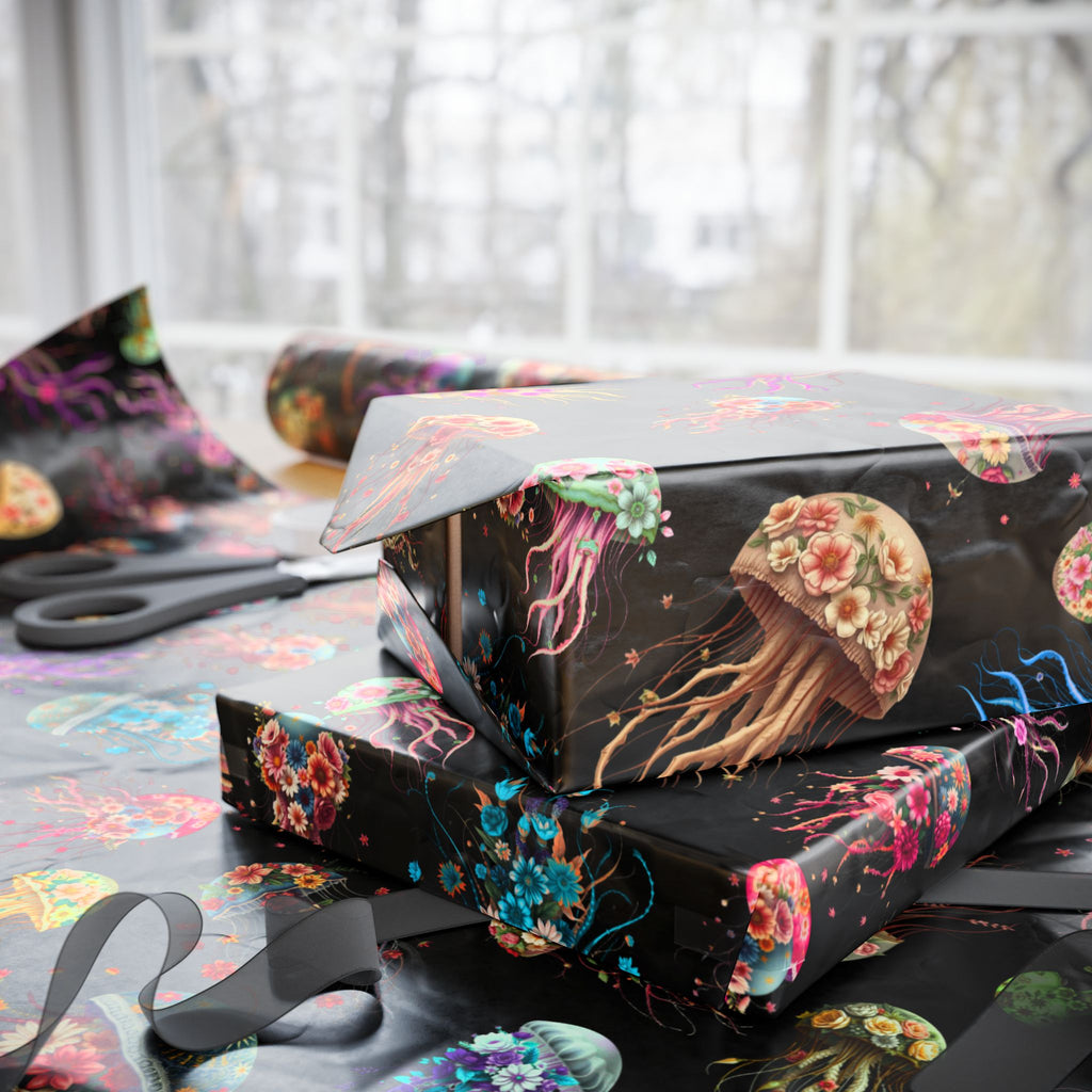 Wrapping Papers - Surreal Floral Jellyfish Design