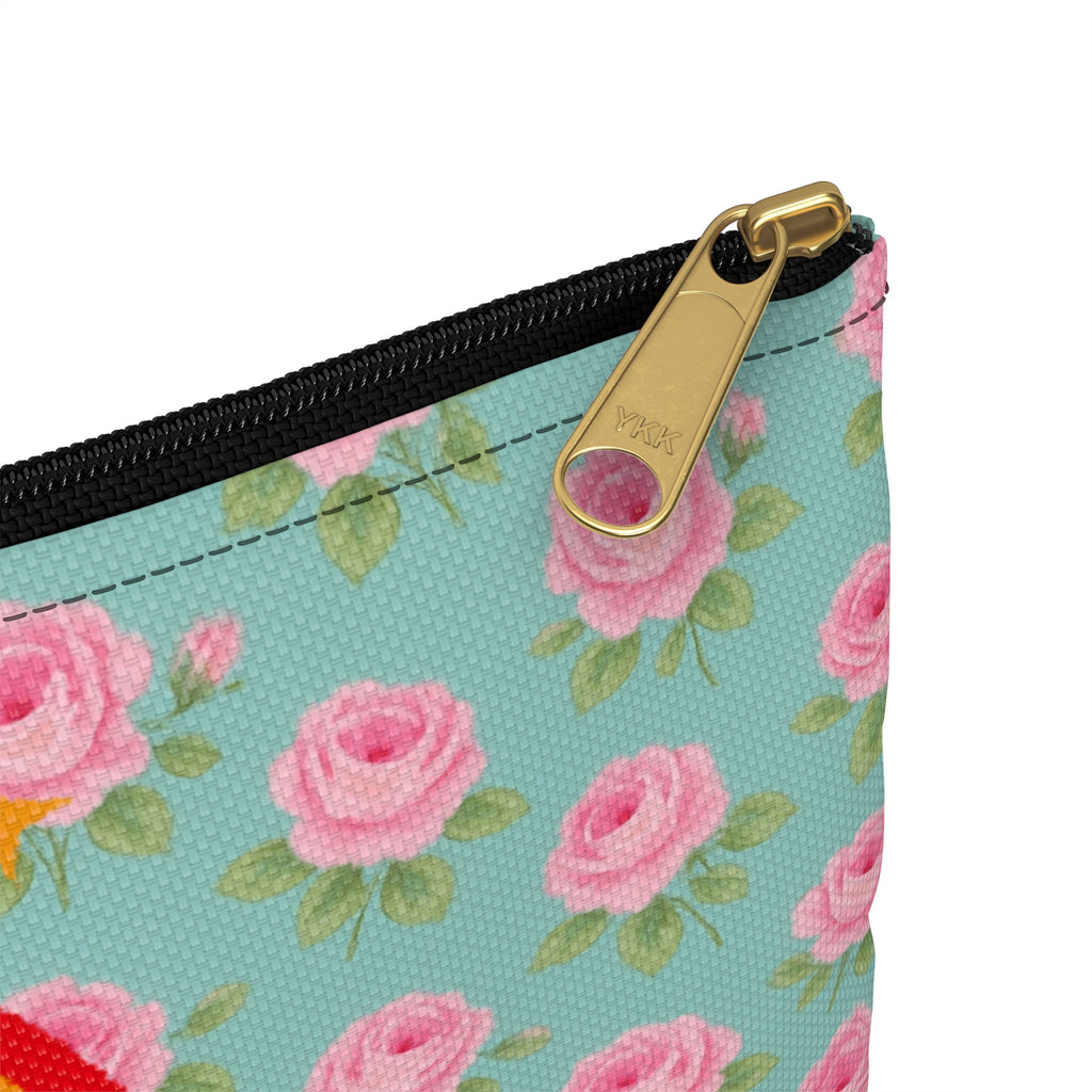Accessory Pouch - English Roses with Psycho Kitty and Rainbow