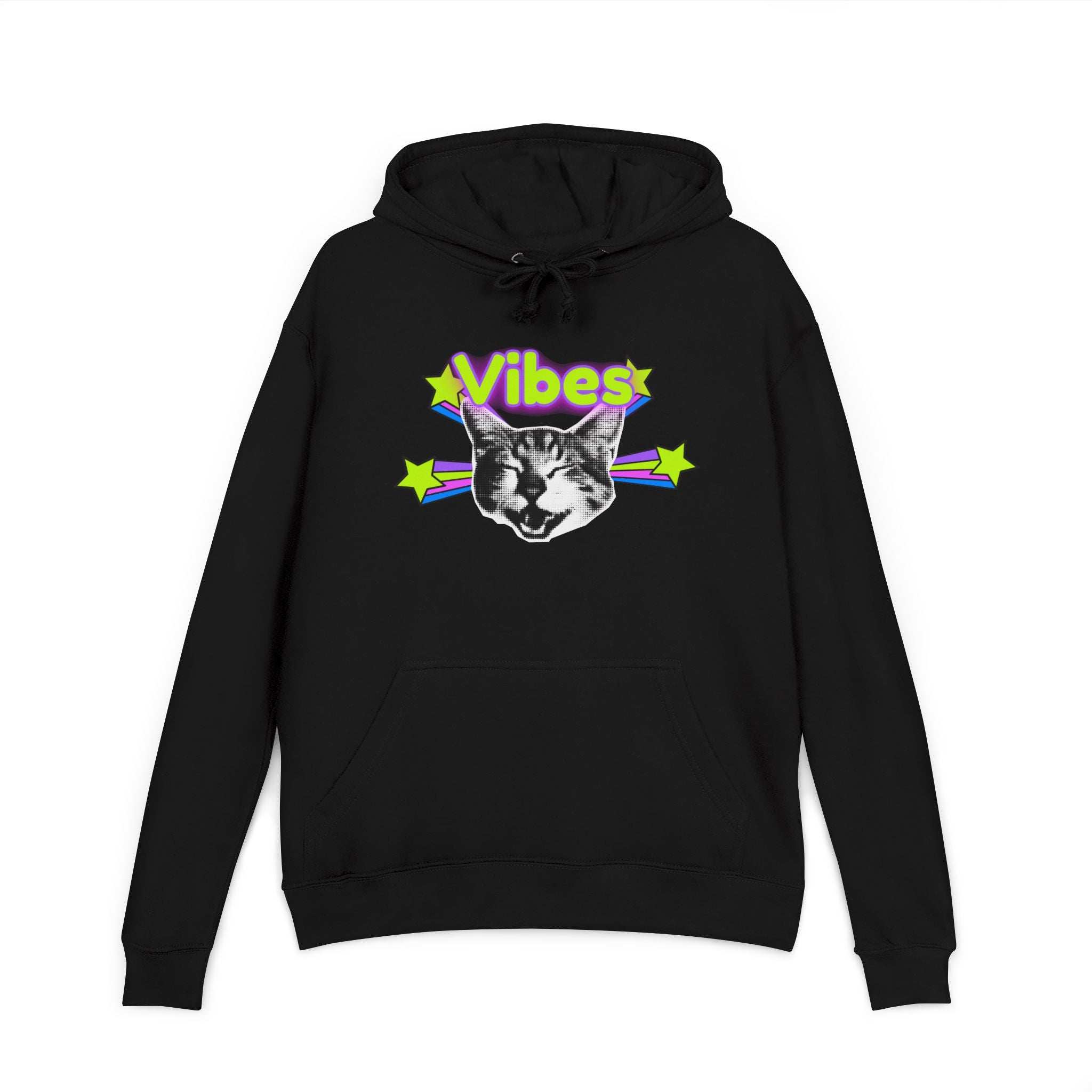 Vibes Cat Unisex French Terry Hoodie