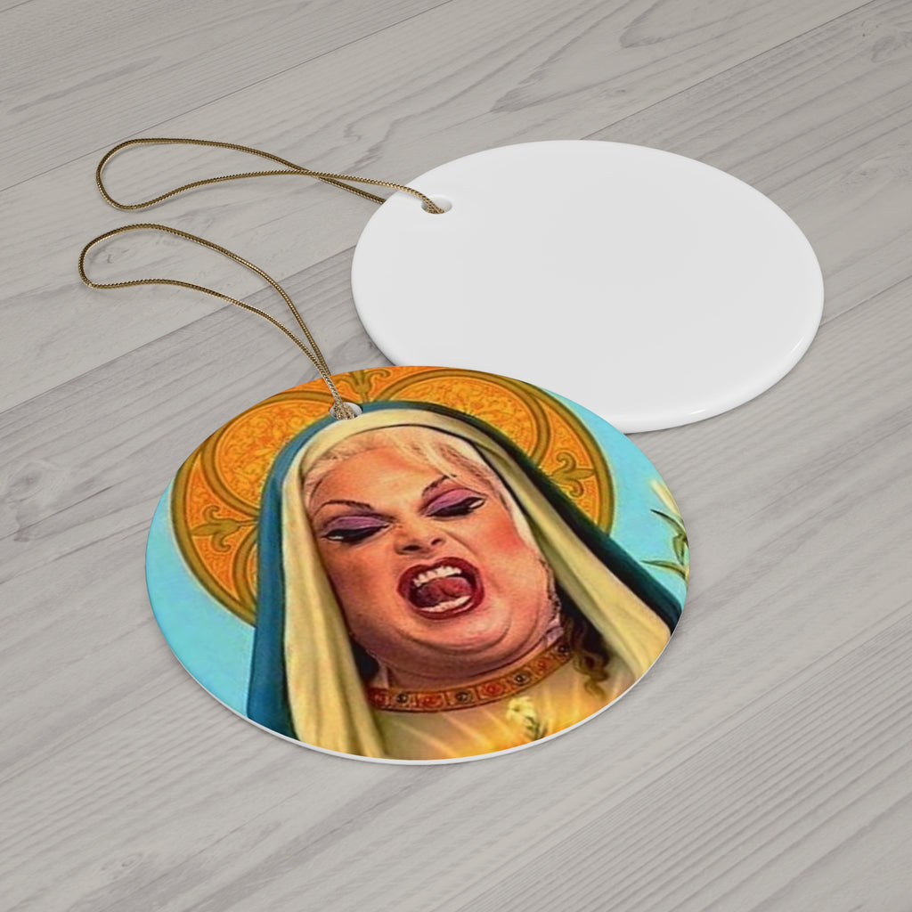 Saint Divine John Waters Film Star Funky Weird and Wonderful Christmas Tree Star Shaped Decoration, Holiday Gift, Quirky