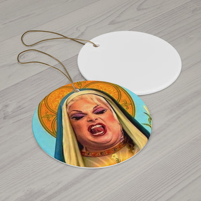 Saint Divine John Waters Film Star Funky Weird and Wonderful Christmas Tree Star Shaped Decoration, Holiday Gift, Quirky