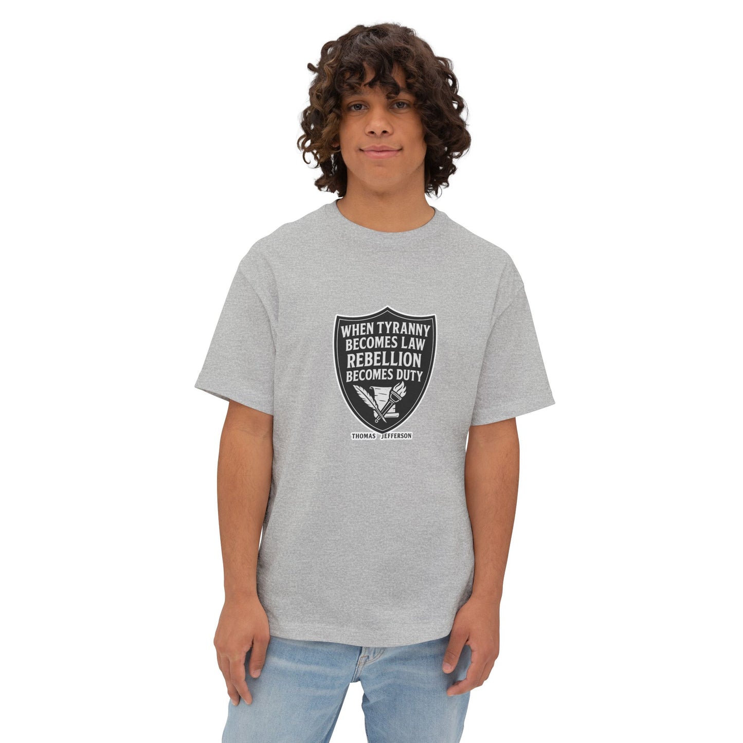 Rebellion Duty Boxy Tee | Unisex Oversized Tee, Statement Shirt, Graphic Tee, Casual Wear, Gift for Activists
