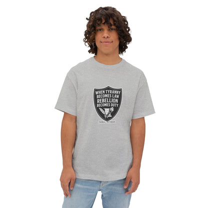 Rebellion Duty Boxy Tee | Unisex Oversized Tee, Statement Shirt, Graphic Tee, Casual Wear, Gift for Activists