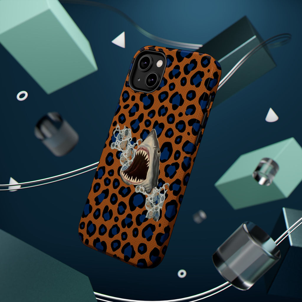 Shark Bite Leopard Print Phone Case — Magnetic Impact-Resistant