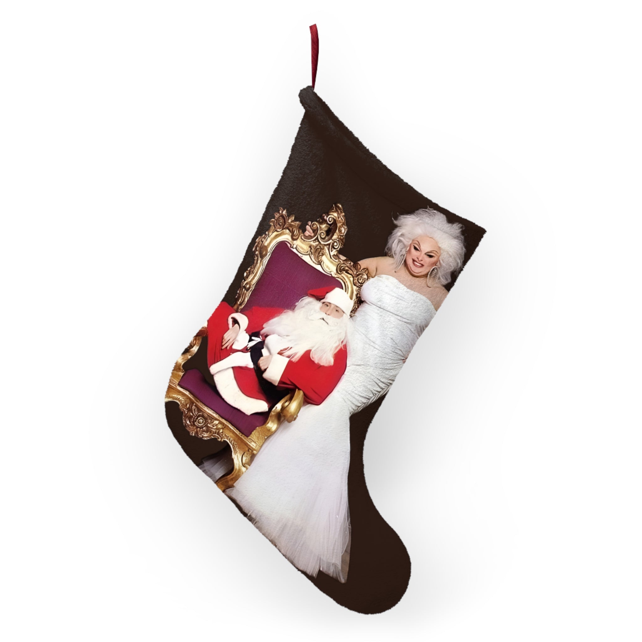 Sweatshirt - Drag Icon Divine and Santa Claus Christmas Stockings Design