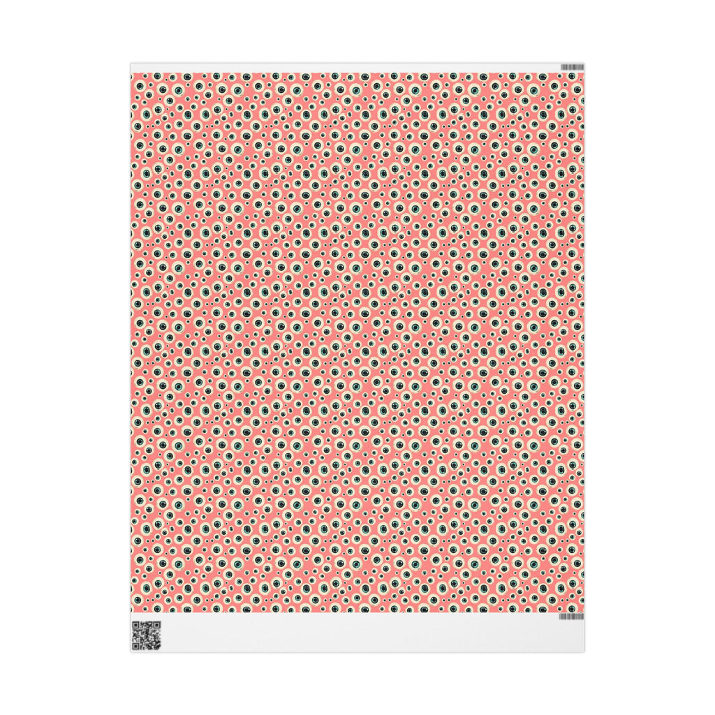 Eyeball Pattern on Pink Background, Unusual Punk Gift Wrap, Alternative Gift Wrap, Unique Wrapping Paper, Quirky