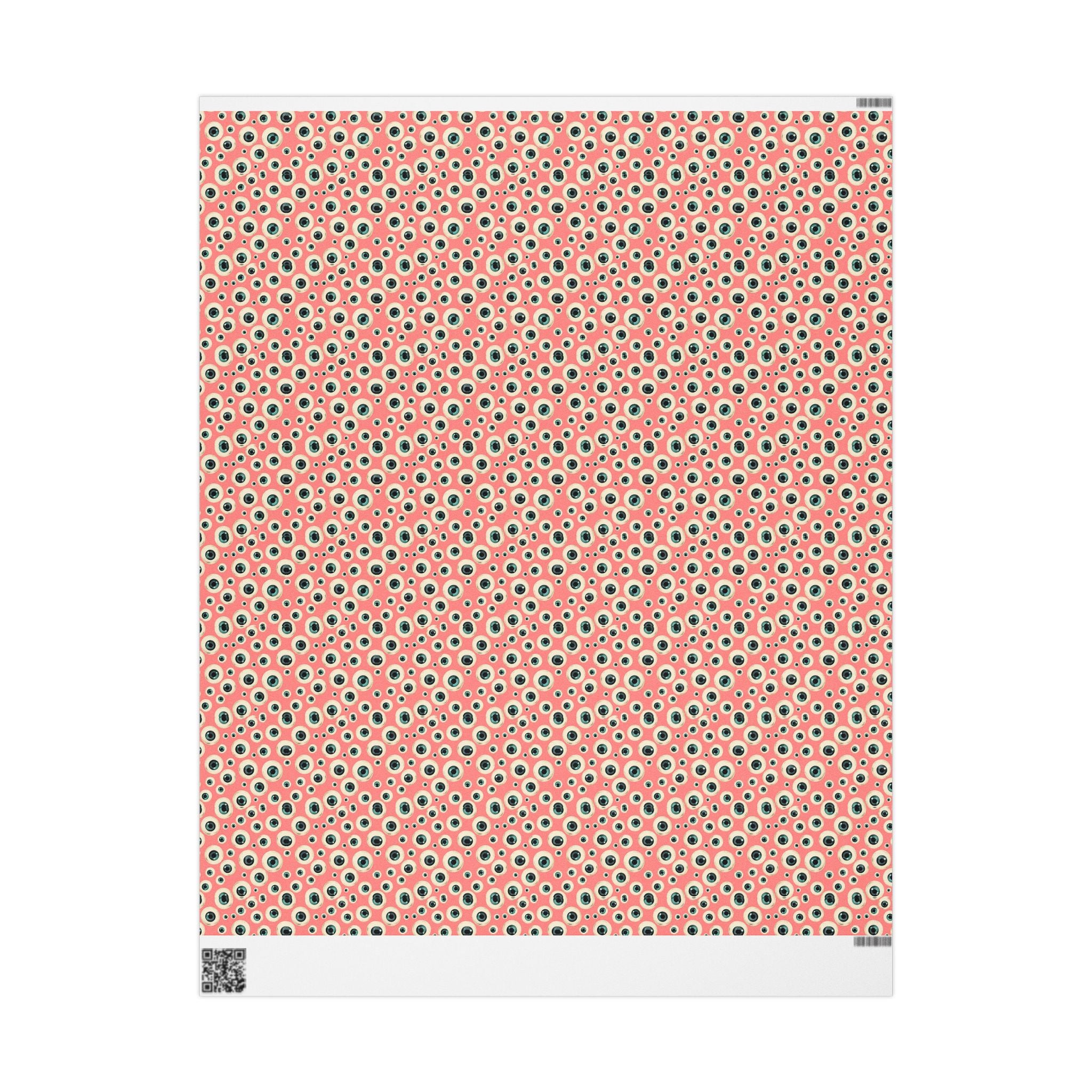 Eyeball Pattern on Pink Background, Unusual Punk Gift Wrap, Alternative Gift Wrap, Unique Wrapping Paper, Quirky