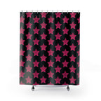 Pink Stardust Pop Shower Curtain | Bold Retro Glam Bathroom Decor
