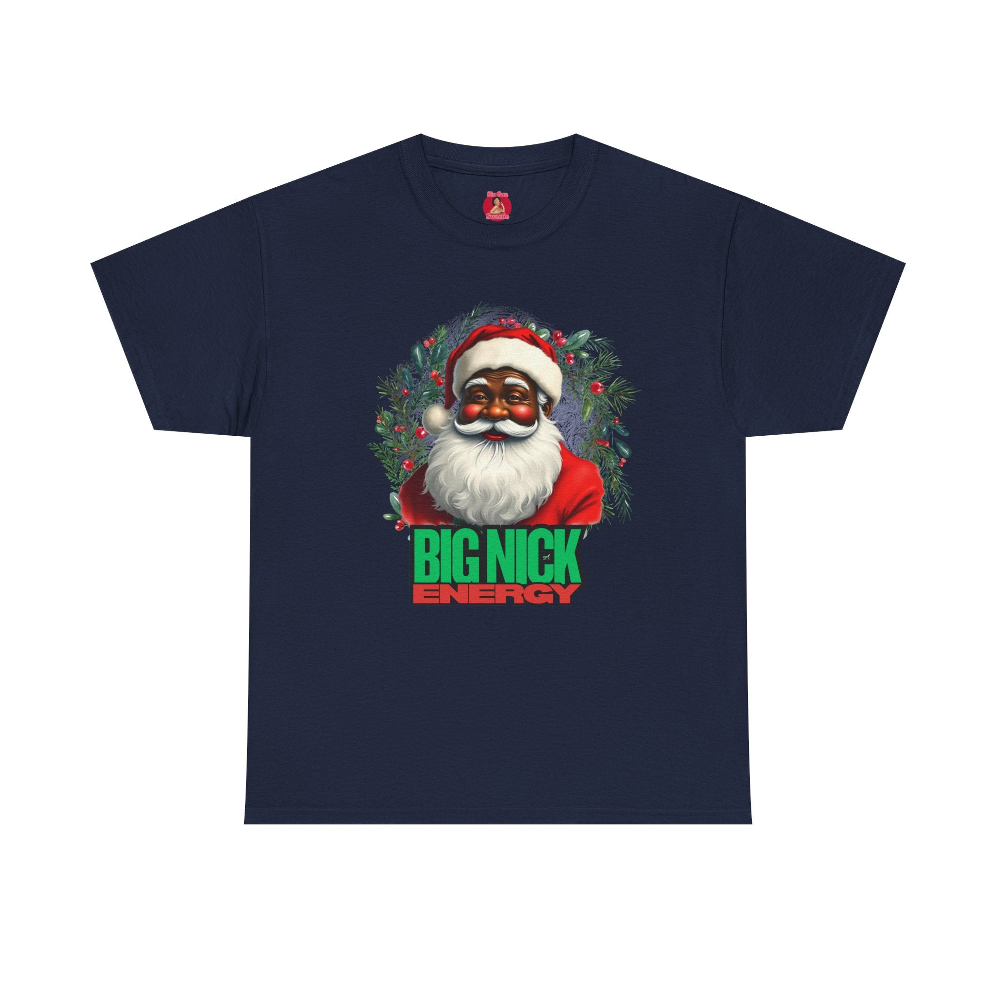 Vintage Santa Claus Unisex Tee, Big Nick Energy Funny Shirt, Quirky Christmas Top, Unique African American Santa Gift, Holiday Apparel