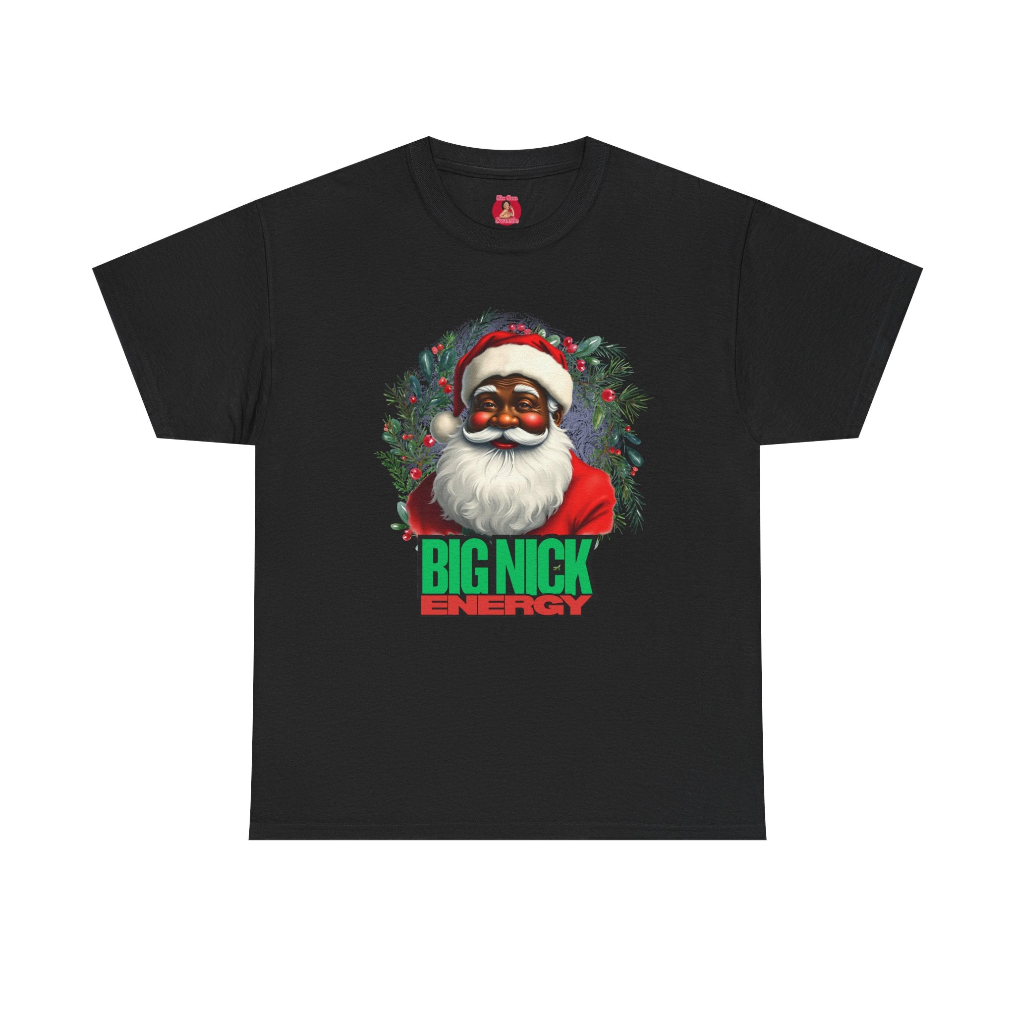 Vintage Santa Claus Unisex Tee, Big Nick Energy Funny Shirt, Quirky Christmas Top, Unique African American Santa Gift, Holiday Apparel