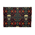 Gothic Skull Floral Pattern Zipper Pouch – Dark Aesthetic Bag in Two Sizes