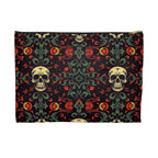 Gothic Skull Floral Pattern Zipper Pouch – Dark Aesthetic Bag in Two Sizes