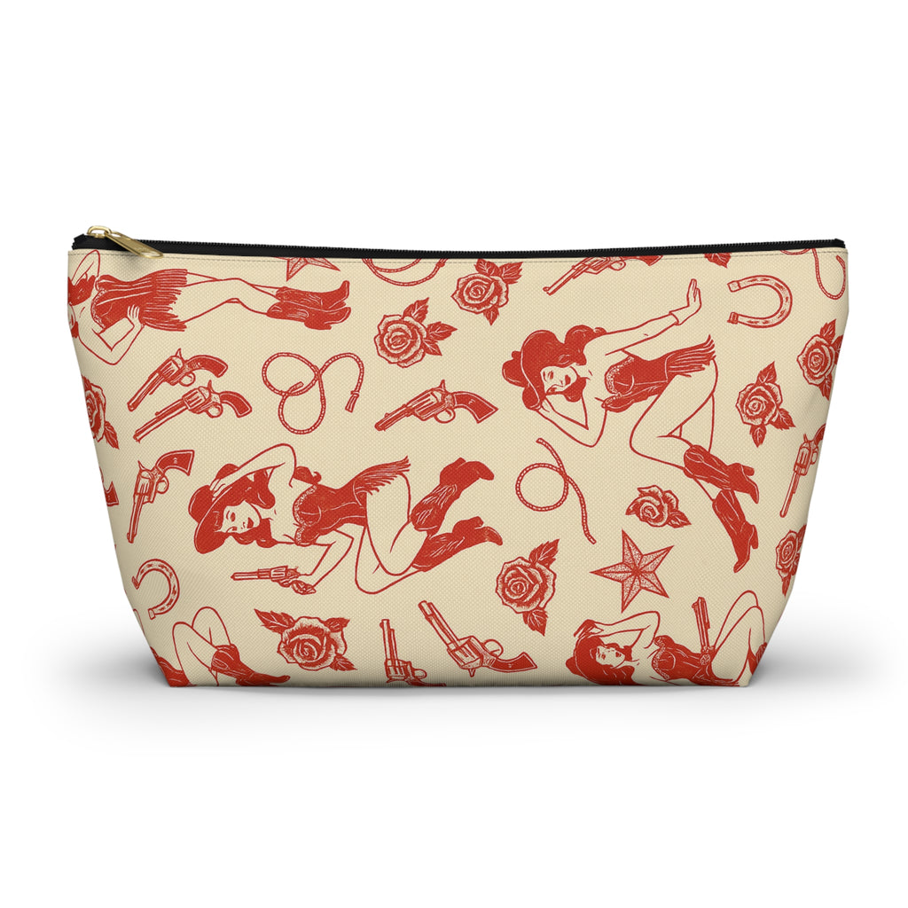 Accessory Pouch - Vintage Cowgirl Pattern
